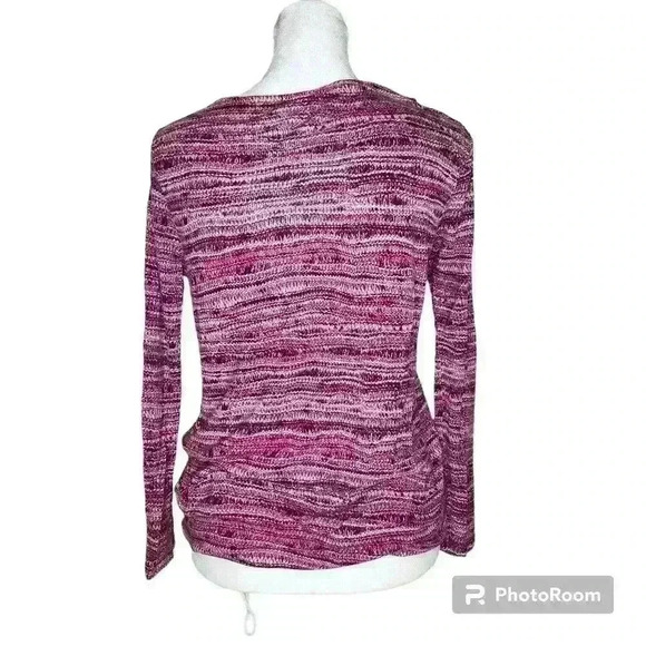 Daisy Fuentes women's purple geometric long sleeve blouse size small - Picture 2 of 6